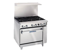 superior-equipment-supply - Imperial - Imperial Stainless Steel Four Round Elements Thermostatic Griddle Convection Oven 36" Wide Electric Restaurant Range