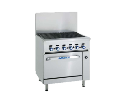 superior-equipment-supply - Imperial - Imperial Stainless Steel Cast Iron Radiants Open Cabinet 36" Wide Gas Restaurant Range