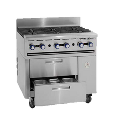 superior-equipment-supply - Imperial - Imperial Stainless Steel Six Burner 36" Wide Restaurant Series Sizzle 'N Chill Gas Range