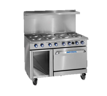 superior-equipment-supply - Imperial - Imperial Stainless Steel Eight Round Elements 48" Wide Electric Restaurant Range