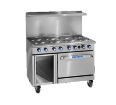 superior-equipment-supply - Imperial - Imperial Stainless Steel Four Round Elements & Thermostatic Griddle 48" Wide Electric Range