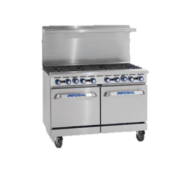 superior-equipment-supply - Imperial - Imperial Stainless Steel Four Burner & Griddle Open Cabinet 48" Wide Gas Range