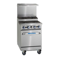 superior-equipment-supply - Imperial - Imperial Stainless Steel Six Open & Step Up Burners Convection Oven 36" Wide Restaurant Range