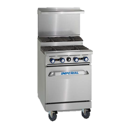 superior-equipment-supply - Imperial - Imperial Stainless Steel Ten Open & Step-Up Burners Convection Oven & Open Cabinet 60" Wide Gas Range