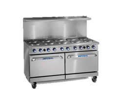 superior-equipment-supply - Imperial - Imperial Stainless Steel Four Round Elements Griddle Two Convection Ovens 60" Wide Electric Range