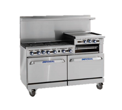 superior-equipment-supply - Imperial - Imperial Stainless Steel Six Burner Griddle Open Cabinet 60" Wide Gas Range