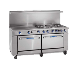 superior-equipment-supply - Imperial - Imperial Stainless Steel Six Round Elements Thermostatic Griddle Convection Oven 72" Wide Electric Range