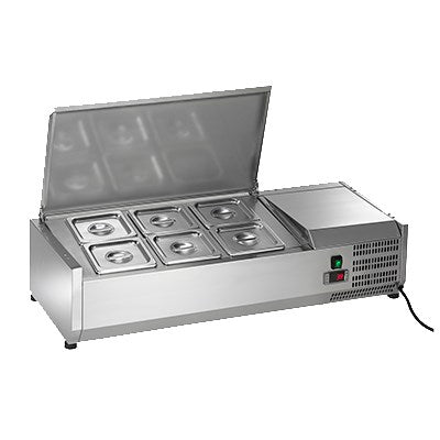 superior-equipment-supply - Arctic Air - Arctic Air Refrigerated Countertop Prep Unit, Pan Rail, 11(h) x 39.5(w) x 15.5(d), Stainless Steel