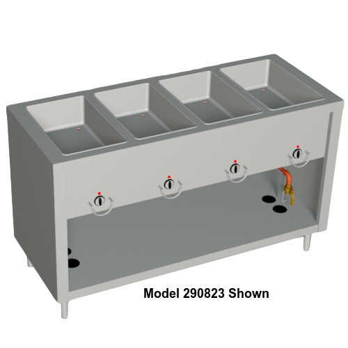 Duke AeroServ™ Hot Food Unit 74"W x 36"H x 24.5"D Stainless Steel Copper With Adjustable Feet