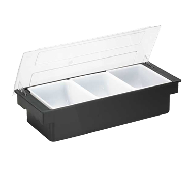 superior-equipment-supply - Tablecraft Products Co - Tablecraft Plastic Bar Condiment Holder 3 Compartment 19-1/2" x 6-1/8" x 4-3/8"