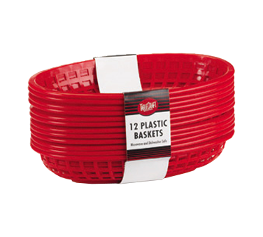 superior-equipment-supply - Tablecraft Products Co - Tablecraft Cash & Carry Plastic Jumbo Baskets Red -12 Pack