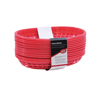 superior-equipment-supply - Tablecraft Products Co - Tablecraft Cash & Carry Classic Plastic Oval Basket 9-3/8" x 6" x 1-7/8" - 12 Pack