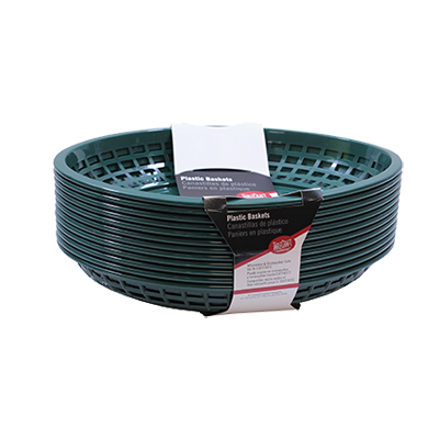 superior-equipment-supply - Tablecraft Products Co - Tablecraft Cash & Carry Plastic Green Jumbo Baskets 11-3/4" x 8-7/8" x 1-7/8" - 12 Pack