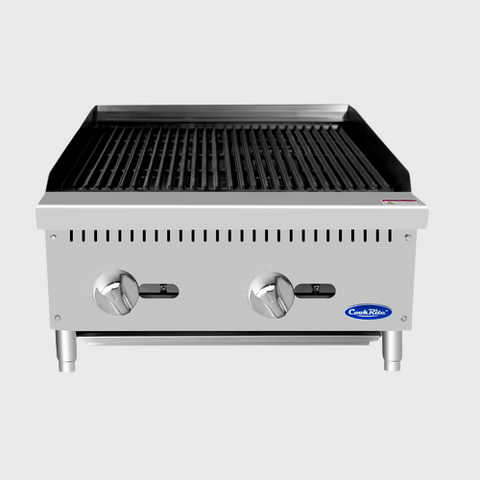 Atosa Stainless Two Burner Countertop Gas Charbroiler 24"W