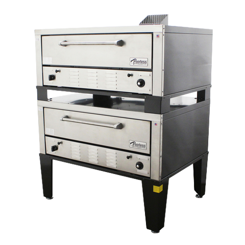 Peerless Bake Oven Deck-Type Gas Double-Stacked With 42"W x 32"D Steel Deck Interior