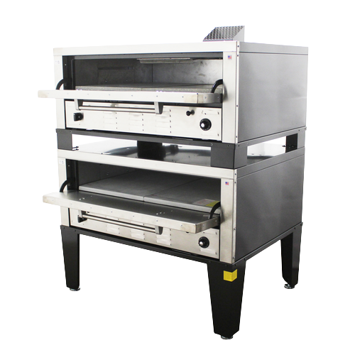 Peerless Pizza Oven Deck-Type Gas Double Stacked With 42"W x 32"D Stone Deck Interior