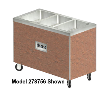 Duke Heritage® Mobile Hot Food Buffet 60"W x 25.5"D x 36"H Stainless Steel Copper With Casters & Brakes