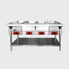 Atosa Stainless Steam Table With Four Open Pan Wells 58