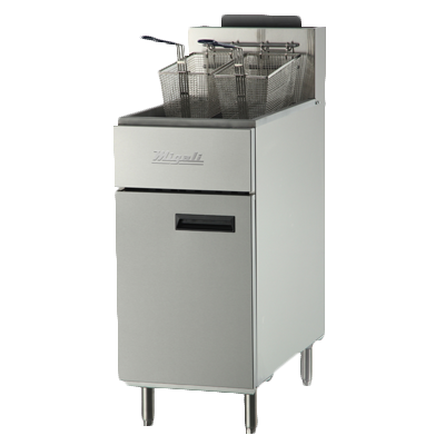 superior-equipment-supply - Migali - Migali Competitor Series 40 lb. LP Gas Fryer Floor Model 15.6" Wide Stainless Steel With Legs