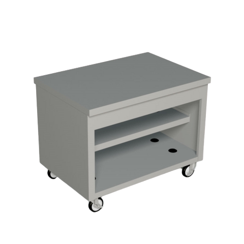 Duke Thurmaduke™ Mobile Counter Unit 46"W x 32"L x 36"H Stainless Steel With Poly Swivel Casters & Brakes