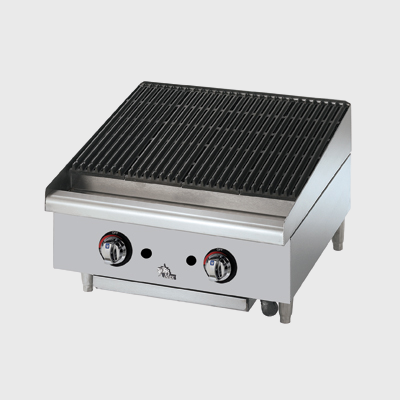 Star Natural Gas Charbroiler Countertop Stainless Steel Manual Controls 24"W