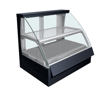 Hatco Flav-R-Savor® Countertop Curved Glass Heated Display Case 34.48"W Double Shelf Stainless Steel