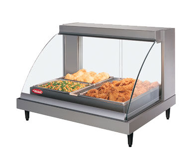Hatco Glo-Ray® Designer Countertop Curved Glass Heated Display Case With Humidity 32.5"W Single Shelf Stainless Steel