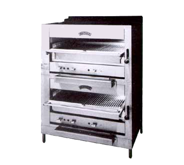 Montague Stainless Steel Double Deck Broiler 36" Wide Gas With Black Top & Sides