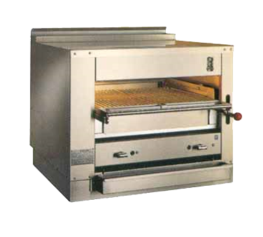 Montague Stainless Steel Infrared Deck Adjustable Gas Broiler 36" Wide with Black Sides and Top