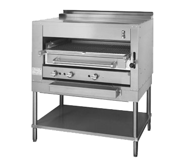 Montague Stainless Steel Front and Top with Infrared Deck Adjustable Gas Broiler 45" with Black Sides