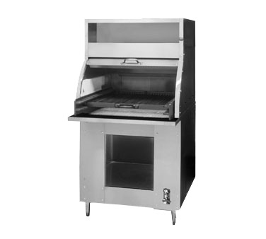 Montague Stainless Steel Charcoal Broiler 36" Wide with Hood and Warming Shelf