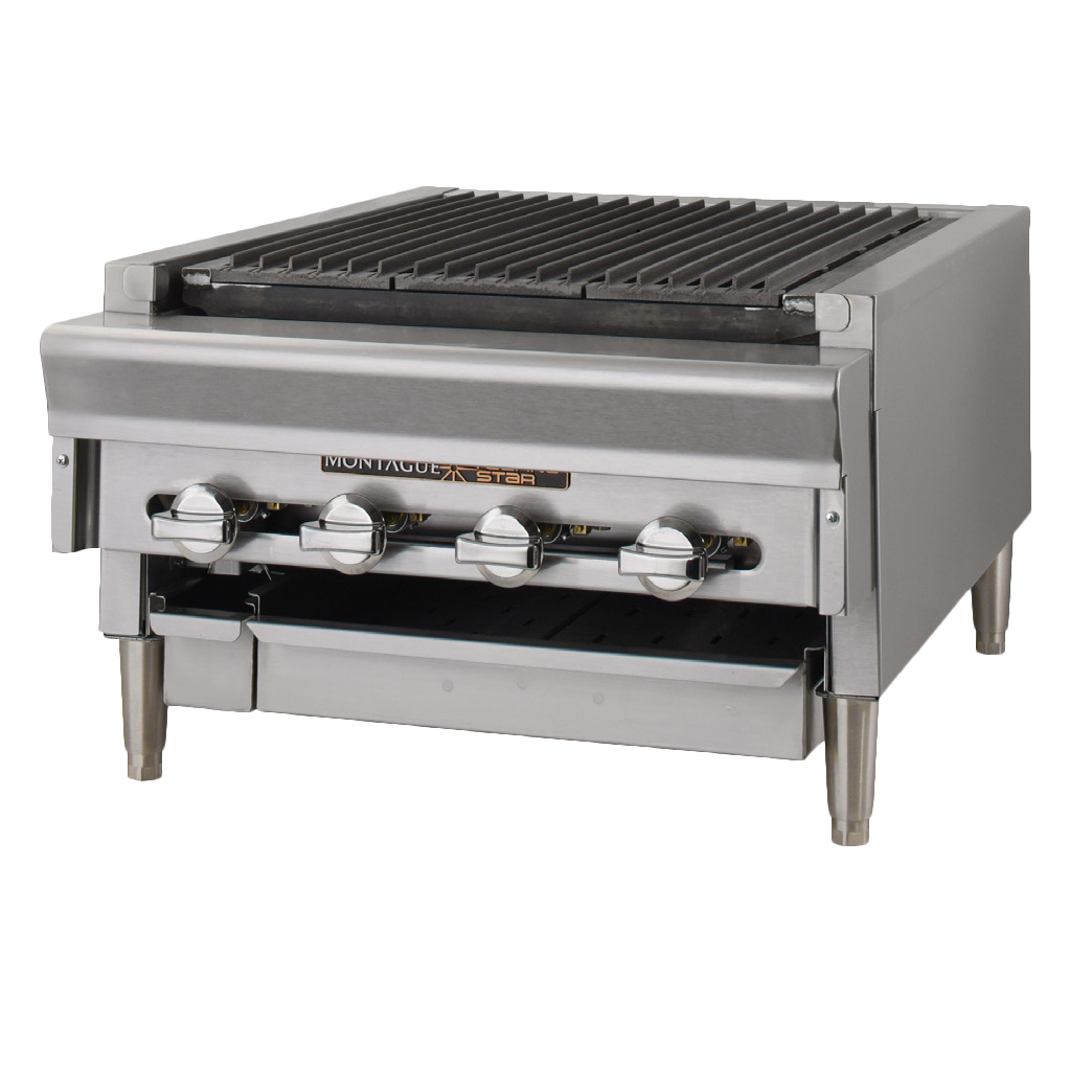 Montague Stainless Steel Front/Sides/Top Radiants Countertop Charcoal Broiler 18"