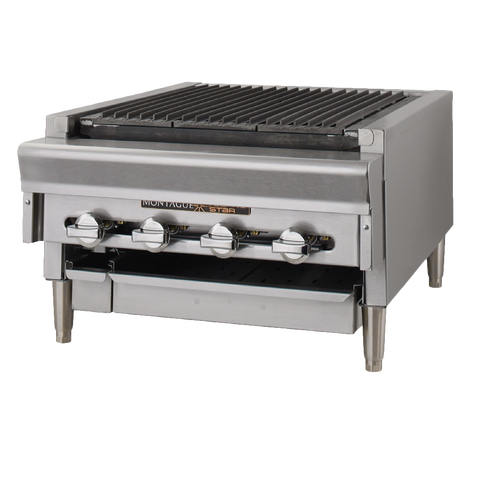 Montague Stainless Steel Front/Sides/Top Radiants Countertop Charcoal Broiler 18"