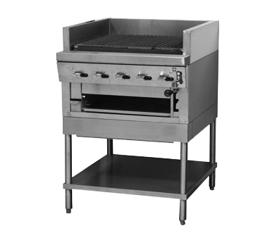 Montague Stainless Steel Floor Charcoal Broiler 48" Wide with Ceramic Briquettes