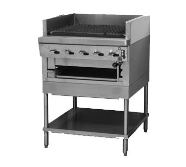 Montague Stainless Steel Radiants Floor Charcoal Broiler 48" Wide with Undershelf