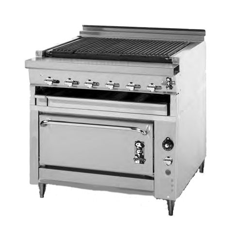 Montague Stainless Steel Heavy Duty 36" Wide Gas Range and Oven