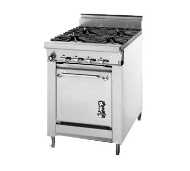 Montague Stainless Steel Heavy Duty 24" Wide Gas Range with (4) Open Burners