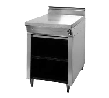 Montague Stainless Steel Heavy Duty 24" Wide Gas Range with Work Top and Open Cabinet Base