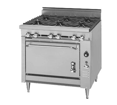 Montague Stainless Steel Heavy Duty 36" Wide Gas Range with (6) Open Burners