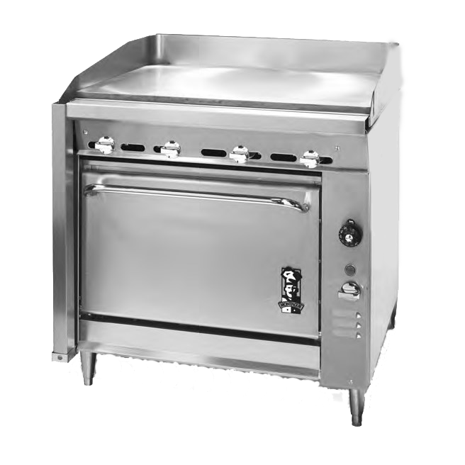 Montague Stainless Steel Heavy Duty 36" Wide Gas Range with Manual Control and 36" Griddle