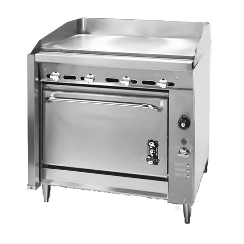 Montague Stainless Steel Heavy Duty 36" Wide Gas Range with Manual Control and 36" Griddle