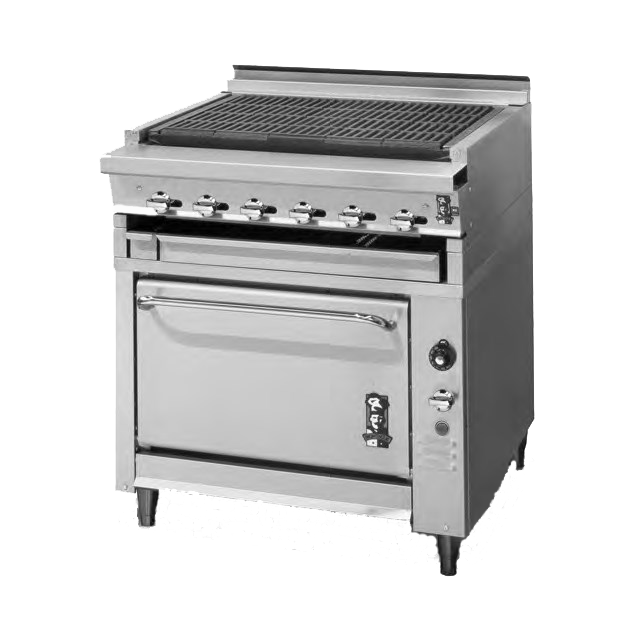Montague Stainless Steel 36" Wide Gas Charbroiler/Oven with Removable Self-Cleaning Radiants
