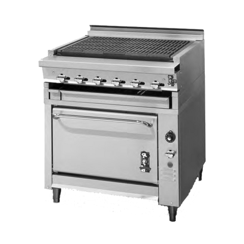 Montague Stainless Steel 36" Wide Gas Charbroiler/Oven with Removable Self-Cleaning Radiants
