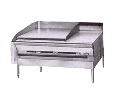 Montague Stainless Steel Heavy Duty 36" Wide Countertop Gas Range with 12" Griddle and Manual Control and Even Heat Hot Tops