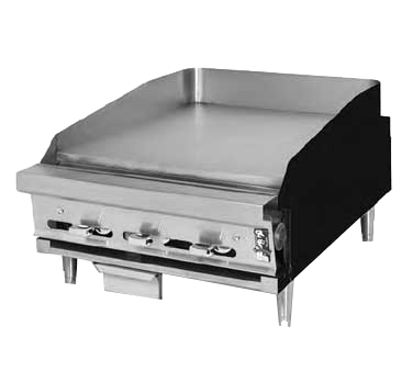 Montague Stainless Steel Heavy Duty 36" Wide Countertop Gas Range with 36" Griddle and Thermostatic Controls