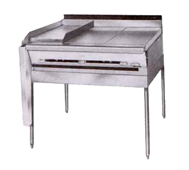 Montague Stainless Steel Heavy Duty 36" Wide Gas Range with 12" Griddle and Manual Control and Even Heat Hot Tops