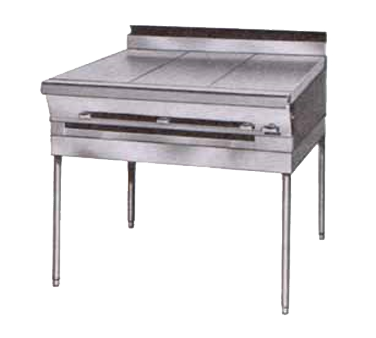 Montague Stainless Steel Heavy Duty 36" Wide Gas Range with (3) Even Heat Hot Tops and Undershelf
