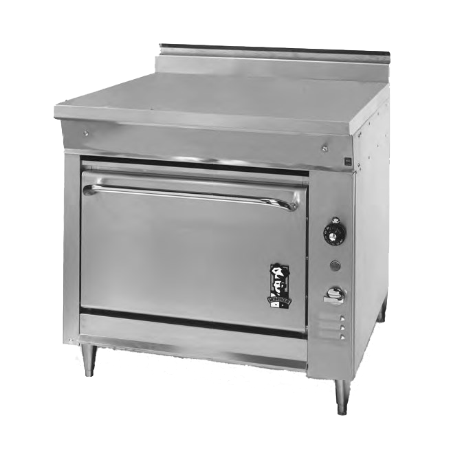 Montague Stainless Steel Heavy Duty 36" Wide Gas Range with Work Top and Undershelf