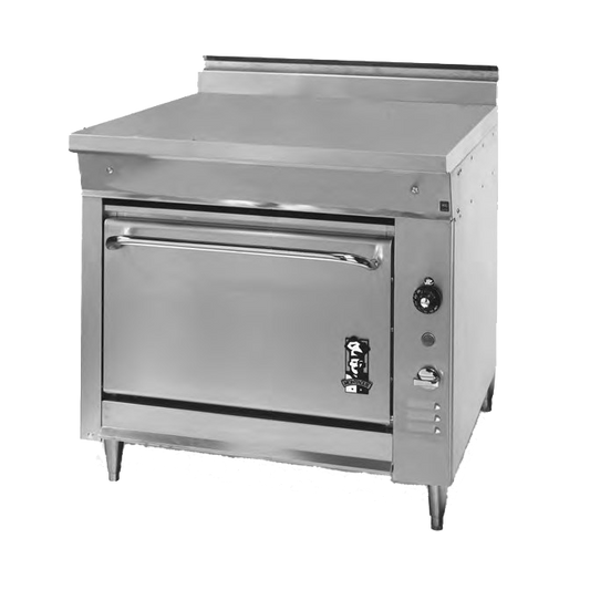 Montague Stainless Steel Heavy Duty 36" Wide Gas Range with Work Top and Undershelf