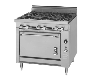 Montague Stainless Steel Heavy Duty 36" Wide Gas Range with (6) Open Burners